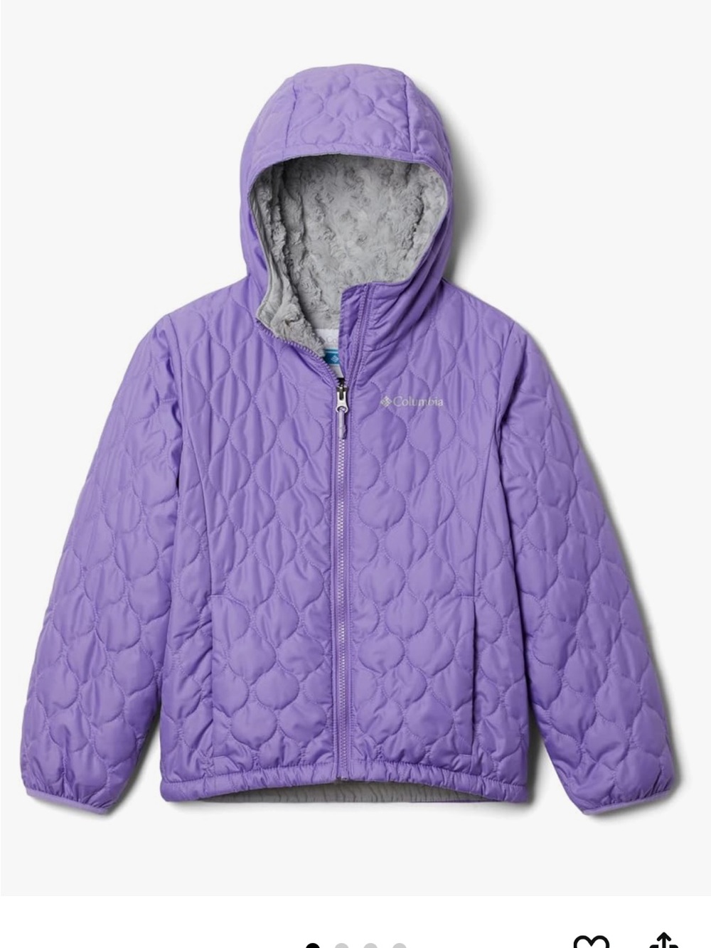 Columbia Girls Bella Plush Quilted Fleece Lined Hooded Jacket